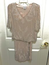 Judith Ann Creations Beaded Silk 2 Piece Women’s S Pale Pink Lined Sequin picture