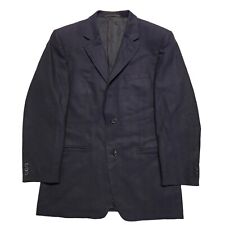 Vintage Versace Sport Coat Men's 40R Navy Blue Suit Jacket Herringbone Wool picture