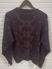 Vintage Reed St James Sweater Multicolor Diamond Print Sweater USA Mens Large picture