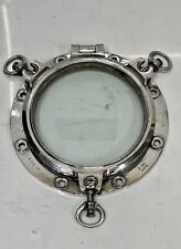 Vintage Solid Aluminum Refurbish Ship Wall Fitting Round Porthole with 3 Dogs picture