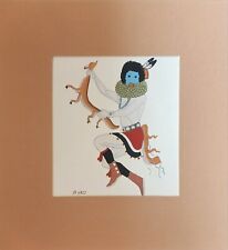 Native American B (Beatien) Yazz Navajo Dancer Artist Silk Screen Print 1950s picture