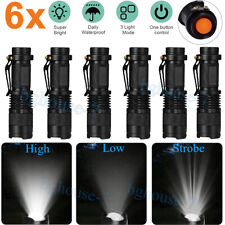 6PCS Mini LED Flashlights Torch Super Bright Zoomable Clip Lamp Hiking Camping picture