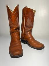 Olathe Men's Custom Tan Orley Square-Toe Cowboy Work Boots, Size 10D picture