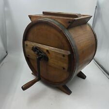 RCW Vintage 19th Century Wooden Barrel Butter Churn, Metal Crank Richmond, VA picture