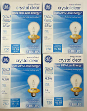GE 60-WATT Light Bulbs Crystal Clear 750 Lumens Dimmable Classic 8 Bulbs 4 Pack picture