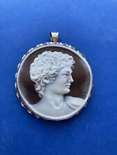 AMAZING  SHELL CAMEO HANDMADE MUSEUM QUALITY “DAVID” SILVER 925 MENT picture
