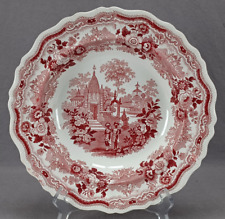 William Adams India #1 Red Transferware 10 1/2 Inch Deep Plate C. 1830-1840s A picture