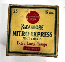 Vintage Remington Kleanbore Nitro Express Shot Shells Empty Box 16 Guage picture