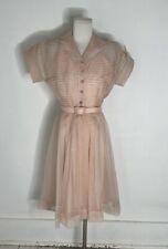 Vintage 30s/40s Pink Sheer Dress With Slip Dress Set picture
