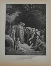Antique Gustave Dore Art Print Purgatory and Paradise Starvation Torture 1890 picture