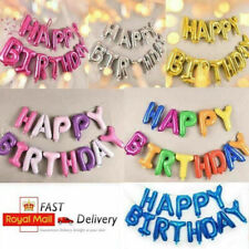 Happy Birthday Balloons Banner Bunting Self Inflating Decoration Letters Balloon picture