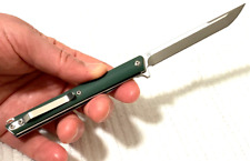 Folding Pocket Knife DC Blade G10 Handle (Clip + Flipper) EDC (Green) picture