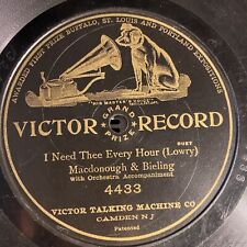 MACDONOUGH & BIELING 78 rpm VICTOR 4433  I NEED THEE EVERY HOUR tenor duet 1905 picture