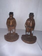 SyrocoWood Hobo with Patches Bookends Vintage 1930's picture