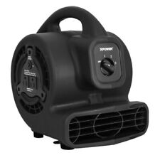 XPOWER P-80A Mini Mighty Air Mover Utility Fan with Built-In Power Outlets-BLACK picture
