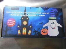 VIVOHOME 5 FT HALLOWEEN INFLATABLE LED LIGHTED WHITE GHOST WITH PUMPKIN LANTERN picture