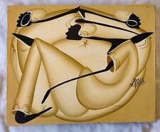 Original Acrylic Abstract Painting On Canvas Signed, Approx. H14.5
