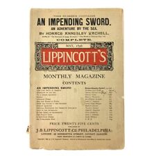 VTG Lippincott's Magazine May 1896 An Impending Sword An Adventure No Label picture