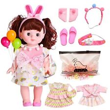 13 Inch Soft Body Baby Doll with 10 Pcs Clothes - Cute Vinyl Baby Doll picture