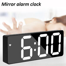 Large Digital LED Display Alarm Clock Snooze Temperature Mode Voice Control picture