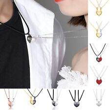 2Pcs Couple Necklaces Magnetic Heart Charm Valentines' Day Gift Romantic Color picture