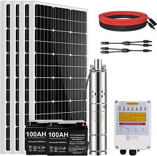 DC 24V Submersible Solar Well Pump Kit 3'' Solar Water Pump 164ft 5.7gpm MPPT picture