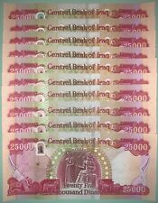 10 x 25,000 New Iraqi Dinar Uncirculated Banknotes 250,000 Iraq Currency 25K IQD picture