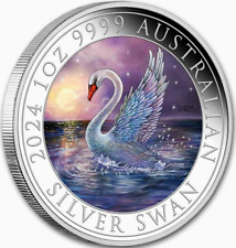 2024 Australia 1 oz Silver Swan Colorized box/coa picture