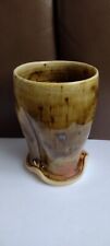 VINTAGE UNUSUAL SIGNED  POTTERY DRINKING VESSEL picture