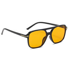 Large Oversized Men Women Trendy Yellow Lens Aviator Retro 70's Sunglasses picture