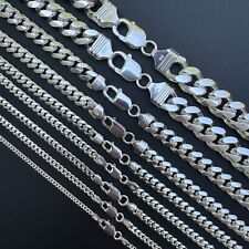 Mens Real Solid 925 Sterling Silver Miami Cuban Chain 2-12mm Heavy Link Necklace picture