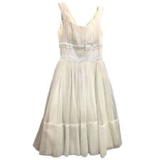 Hess's Department Store Allentown Ivory Vintage 1950s Chiffon Party Dress picture