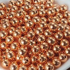 Real Pure Copper Round Beads Seamed Anti Tarnish Smooth Spacer Beads 2mm - 9.5mm picture