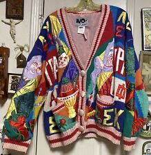 Vintage NO JEANS Vibrant Greek Themed Sweater O/S picture