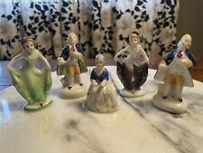 Vintage Made in Occupied Japan Lot 5 Ceramic Victorian Colonial Figurines w/Box picture