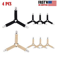 4pcs Bed Suspender Straps Mattress Fastener Holder Triangle Grippers Sheet Clips picture