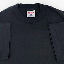 NOS vintage 80s BLANK BLACK T-Shirt MEDIUM single stitch soft thin picture