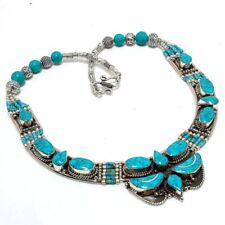 Tibetan Turquoise Gemstone Handmade Engagement Gift Nepali Necklace 18