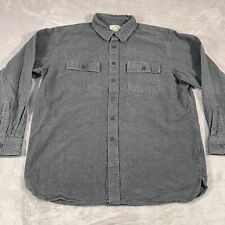 Vintage LL Bean Shirt Mens Extra Large Gray Chamois Cloth Button Up Long Sleeve picture
