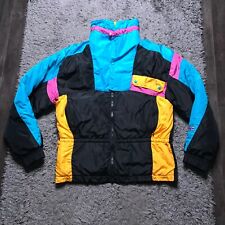 VINTAGE Roffe Jacket Mens Medium Black Blue Pink Ski Impulse Outdoors Retro picture