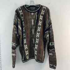VTG BARACUTA By Tundra Brown Knit Biggie Cosby Grandpa Pullover Sweater Mens XL picture