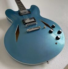 Custom DG-335 Electric Jazz Guitar Glossy Metal Blue Finished Semi-Body picture