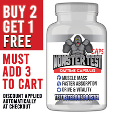 #1 Testosterone Booster Monster Test Caps, T Boost 120 Capsules Male Enhancement picture