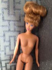 Nude TNT Barbie Fluffy DeBOxED ginger red head hair Blue eyes Superstar 4 OOAK picture