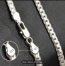 Solid Sterling Silver S925 Diamond Cut  Chain necklace for men's with box  picture