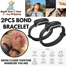 Couples Bond Touch Black Bracelets His Hers Gift Set Pair Grow Closer Together picture
