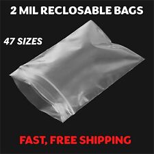 Clear Reclosable Zip Top Lock Poly Bags 2 Mil Plastic Seal Zipper Baggies Mini picture