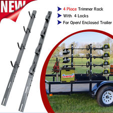 4 Place Lockable Weedeater Trimmer Rack Set Upgraded For Enclosed / Open Trailer picture