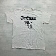 Vintage Y2K Born Against Shirt Adult Medium White Hardcore Punk Music Gun picture