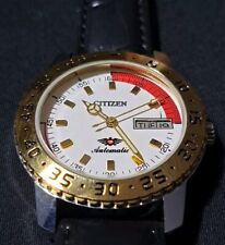 *STUNNING CONDITION* VINTAGE MEN'S CITIZEN AUTOMATIC WRISTWATCH WHITE DIAL/GOLD picture